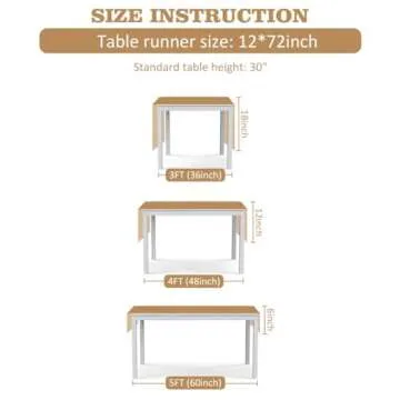 OurWarm Boho Macrame Table Runners for Home Decor, 72 inch Cream & Brown Farmhouse Table Runner with Tassels for Rustic Wedding Bridal Shower Party Dining Bedroom Decor (12x72 Inches)