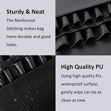 Goldwheat Makeup Brush Belt with 26 Pockets for Professionals