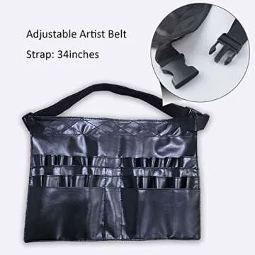 Goldwheat Makeup Brush Belt with 26 Pockets for Professionals