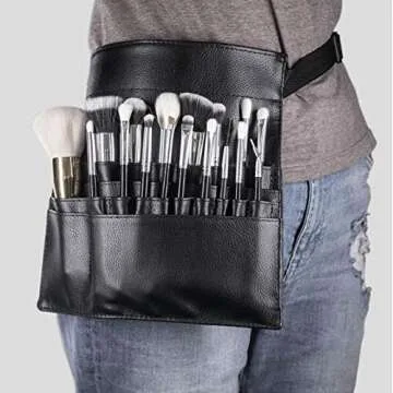 Goldwheat Makeup Brush Belt with 26 Pockets for Professionals