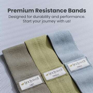 Lindywell Fabric & Exercise Bands for Women & Men - Resistance Bands for Working Out, Including Glute Activation, Strength Training, Physical Therapy - Durable, Non-Slip & Perfect for Home Or Gym Use