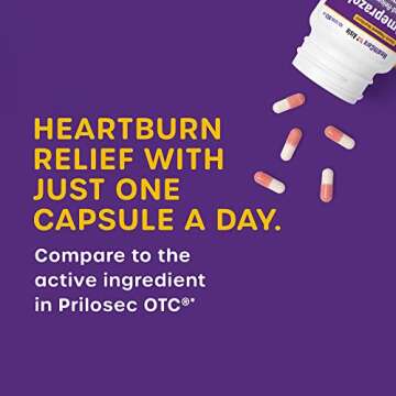 HealthCareAisle Omeprazole 20 mg - 42 Count Delayed-Release Capsules for Heartburn