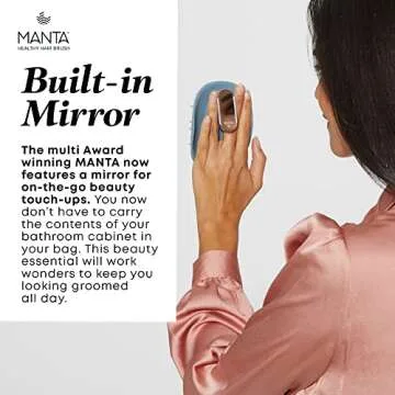 Manta Mirror Anti-Breakage Travel Hair Brush for Healthy Hair