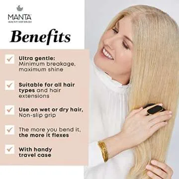 Manta Mirror Anti-Breakage Travel Hair Brush for Healthy Hair