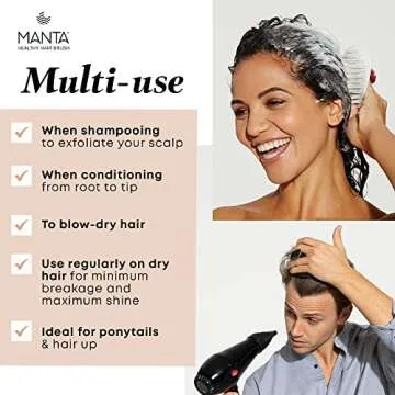 Manta Mirror Anti-Breakage Travel Hair Brush for Healthy Hair