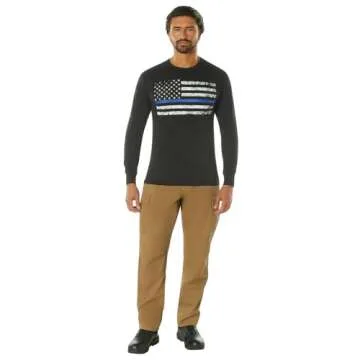 Rothco Thin Blue Line Long Sleeve T-Shirt for Supporters