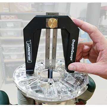 Milescraft 8601 Depth Gauge - Measure, Mark and Locate Depth of Blade or Bit on Table Saws, Router Tables, Routers and More, Woodworking