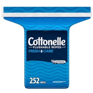 Cottonelle Flushable Wet Wipes 252 Count - Hypoallergenic & Eco-Friendly