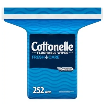 Cottonelle Flushable Wet Wipes 252 Count - Hypoallergenic & Eco-Friendly