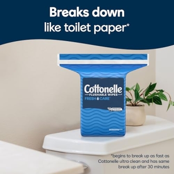 Cottonelle Flushable Wet Wipes 252 Count Hypoallergenic Eco-Friendly