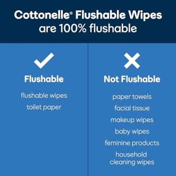 Cottonelle Flushable Wet Wipes 252 Count Hypoallergenic Eco-Friendly