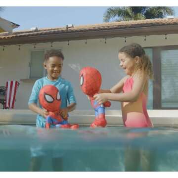 Wahu Aqua Pals Marvel Spider-Man Plush Water Toy for Kids Ages 2+ with AquaDry™ Technology, Washab...