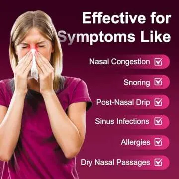 Neti Pot Sinus Rinse Bottle Nose Wash Cleaner Pressure Rinse Nasal Irrigation for Adult & Kid BPA Free 300 ML with 30 Nasal Wash Salt Packets and Sticker Thermometer (Pink)