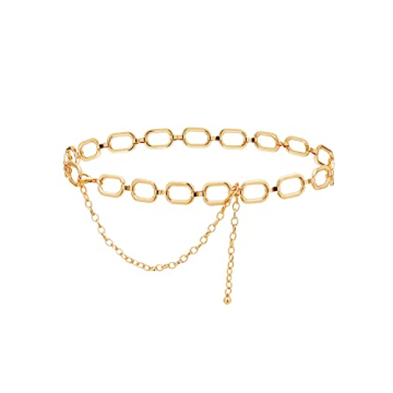TOPACC Gold Chain Belts for Women Dresses Thick Metal Link Circle Waist Chains Belt for Jeans Skirt ...