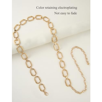 TOPACC Gold Chain Belts for Women Dresses Thick Metal Link Circle Waist Chains Belt for Jeans Skirt Girls Fashion