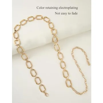 TOPACC Gold Chain Belts for Women Dresses Thick Metal Link Circle Waist Chains Belt for Jeans Skirt Girls Fashion