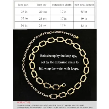 TOPACC Gold Chain Belts for Women Dresses Thick Metal Link Circle Waist Chains Belt for Jeans Skirt Girls Fashion