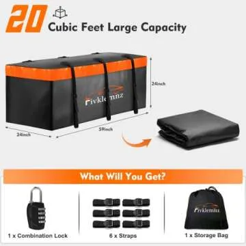 20 Cubic Feet Waterproof Hitch Mount Cargo Carrier Bag