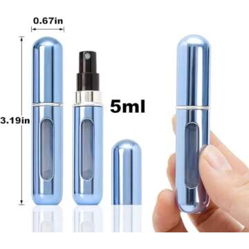 HINNASWA Portable Mini Refillable Perfume Empty Spray Bottle Atomizer Bottom Refill Pump Case for Tr...