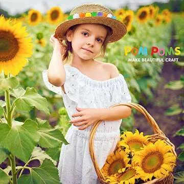 Caydo 1000 Pieces Pompoms for Creative Arts and Crafts