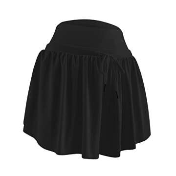 Flowy Shorts for Women Gym Yoga Athletic Workout Running Spandex Cute Comfy Lounge Sweat Skirt Womens Summer Preppy Clothes(m, Black)