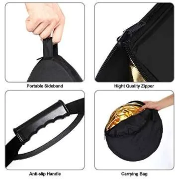 Selens 5-in-1 Oval Reflector with Handle for Photography Photo Studio Lighting & Outdoor Lighting (24 x 36 Inch)