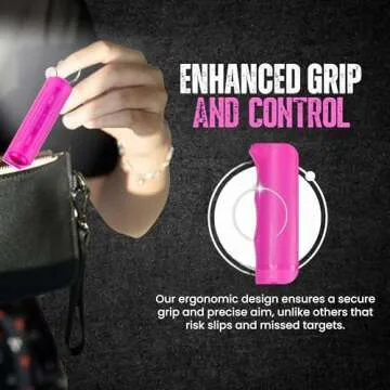 Police Magnum Keychain Pepper Spray Flip Top Safety- Maximum Strength- Tactical Women & Men's Self Defense- Made in The USA- 2 Pack Black & Hot Pink FT
