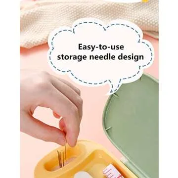 FKOG Green Sewing Project Kit, 135 Pcs Family Sewing Supplies Repair Kit Traveler Sewing Kit Sewing Thread Accessories DIY Sewing Supplies Organizer (Green)