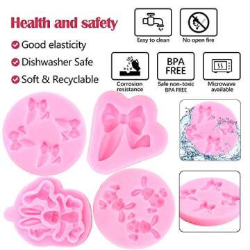 ZiXiang Easter Egg Rabbit Silicone Mold Bunny Ears Chocolate Fondant Molds For Cake Decorating Cupca...