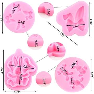 ZiXiang Easter Rabbit Silicone Molds Set for Cake Decor