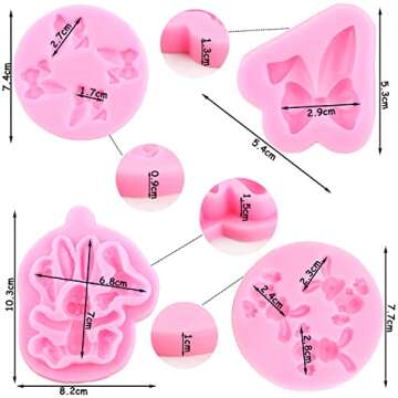 ZiXiang Easter Rabbit Silicone Molds Set for Cake Decor