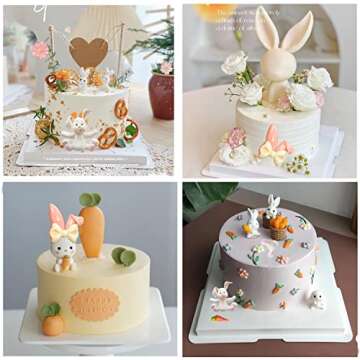 ZiXiang Easter Rabbit Silicone Molds Set for Cake Decor