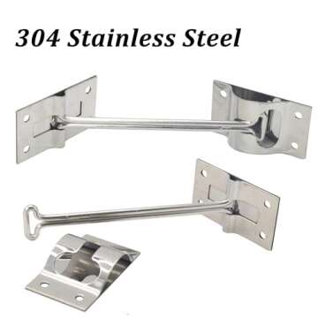X-Haibei 2 Set 6 Inches RV T Style Entry Door Latch Catch Holder Stainless Steel for Camper Trailer Cargo