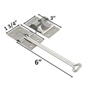 X-Haibei 2 Set 6 Inches RV T Style Entry Door Latch Catch Holder Stainless Steel for Camper Trailer Cargo