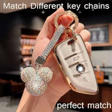 Elegananccy BMW Key fob Cover | Premium Protection Key Case Shell Rings for BMW 2 5 6 7 Series X1 X2...