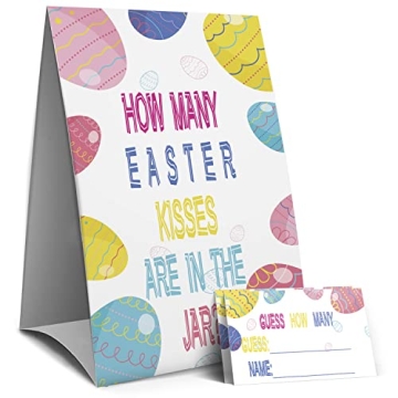 Exciting Easter Games Sign with 50 Guessing Cards for All Ages