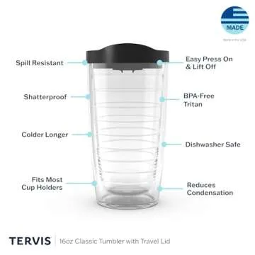 Tervis Double Walled Floral Tumbler 16oz for Hot & Cold Drinks