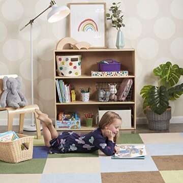 ECR4Kids Streamline 3-Shelf Storage Cabinet, 36in, Kid's Bookshelf, Natural