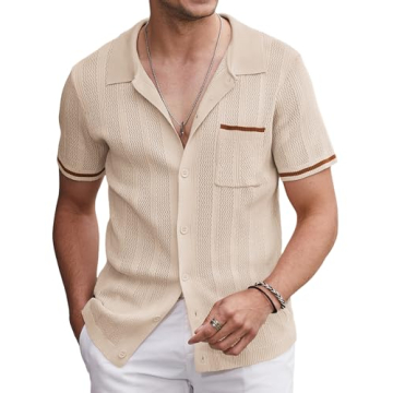 Stylish COOFANDY Men's Vintage Polo Shirt - Lightweight Comfort for All Occasions