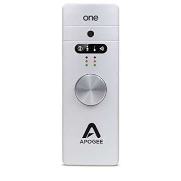 Apogee One - Audio Interface for Vocals and Instruments with Built In Studio Quality Condenser Microphone for iOS, Mac & Windows PC, Headphone DAC for audiophiles, Made in USA (Silver)