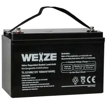 Weize Deep Cycle AGM 12 Volt 100Ah Battery, Maintenance-Free, 3% Self-Discharge Rate, 1150A Max Discharge Current, Perfect for RV, Solar, Trolling Motor, Wind, Marine, Camping and Off-Grid System