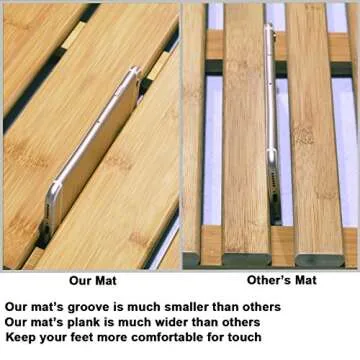 GOBAM Bamboo Bath Mat, Extra Large, 31.50 x 18.35 x 1.3 inches - Non-Slip Floor Mat for Bathroom, Spa, Sauna, Kitchen, Indoor & Outdoor Spaces, Shower Mat for Bathroom Decor - Natural