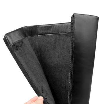 COLETER Women's Knee High Boots Pointed Toe Stiletto Buckle Dress Boots Zipper Heeled Boots Matte Black 6US