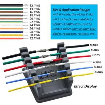 ZYRELYNX Upgraded Silicone Soldering Stand, Helping Hands Soldering Station, Soldering Wire Holder with 6 Slots - Third Hand Soldering Iron Stand for 32AWG to 12AWG Wires(Only Stand), Dark Grey, 1 Pcs