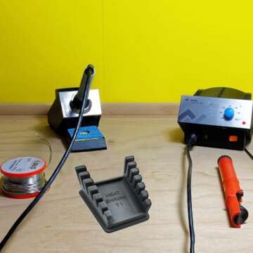 ZYRELYNX Upgraded Silicone Soldering Stand, Helping Hands Soldering Station, Soldering Wire Holder with 6 Slots - Third Hand Soldering Iron Stand for 32AWG to 12AWG Wires(Only Stand), Dark Grey, 1 Pcs