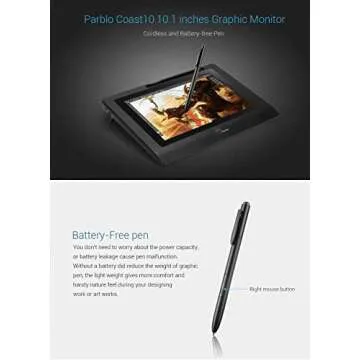 Parblo Coast10 10.1" Drawing Monitor with USB Hub & Pen