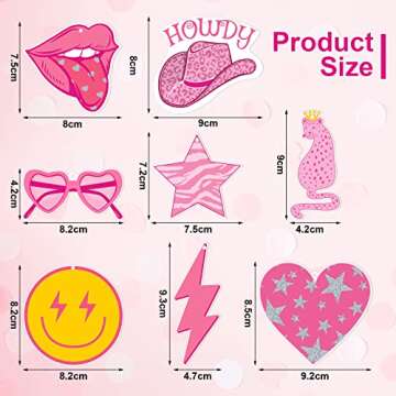 Nosiny 8 Pieces Pink Preppy Car Air Freshener Boho Lip Lightning Bolt Leopard Air Fresheners Hanging...