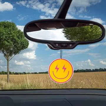 Nosiny 8 Pieces Pink Preppy Car Air Freshener Boho Lip Lightning Bolt Leopard Air Fresheners Hanging Face Car Diffuser Ornaments Refresh Air Fragrant Car Accessories Decor for Women and Men