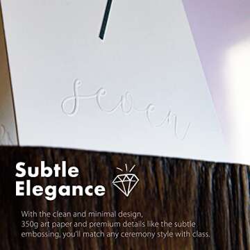 Siko Table Numbers 1-20 - Double Sided Wedding Table Numbers with Head Table Card & Embossed Details - 4x6 inches, Self-Standing Table Cards for Wedding Reception | Perfect for Special Occasion Events