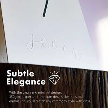 Siko Table Numbers 1-20 - Double Sided Wedding Table Numbers with Head Table Card & Embossed Details - 4x6 inches, Self-Standing Table Cards for Wedding Reception | Perfect for Special Occasion Events